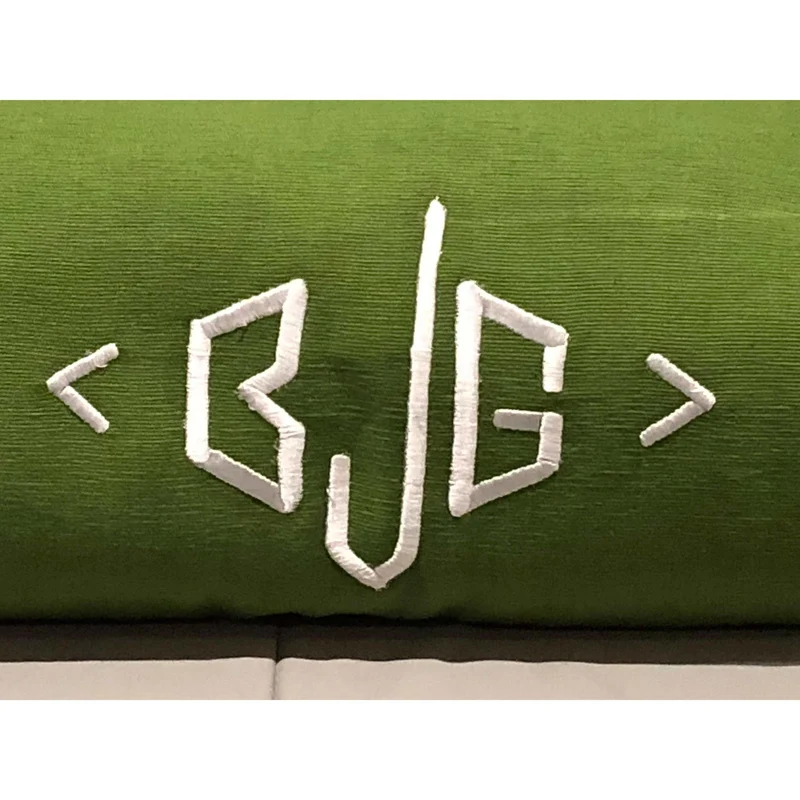 Bolster Green Monogram Pillow Cover, Neckroll Bolster Pillows