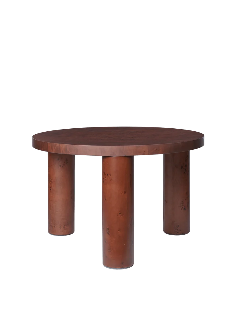 Table basse ronde en peuplier teinté foncé vernis brillant 65 x 41,4 cm Post - Ferm Living
