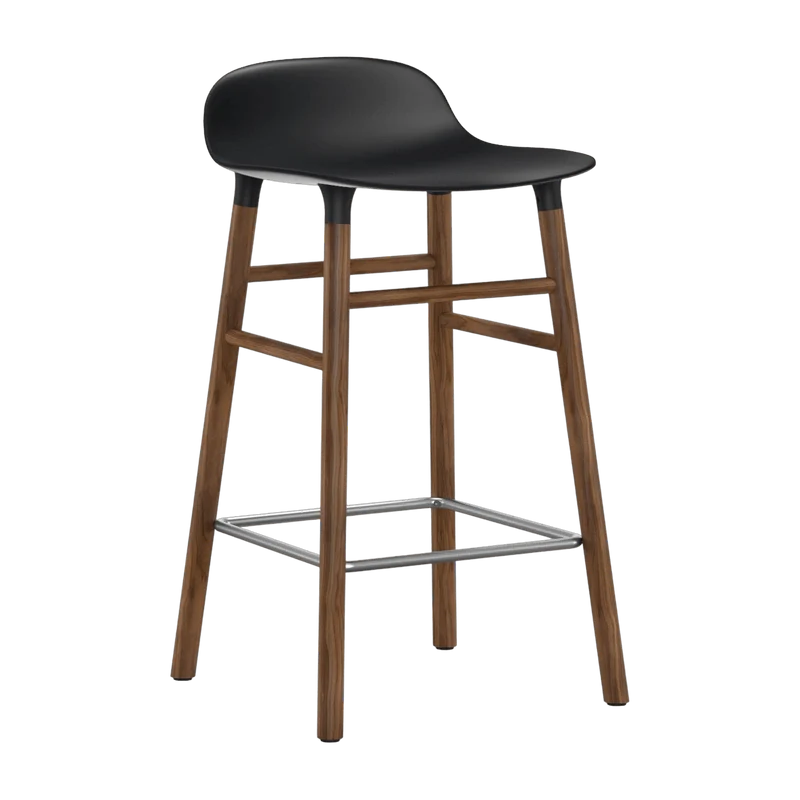 Tabouret de bar en noyer naturel et pp noir 65 cm Form - Normann Copenhagen