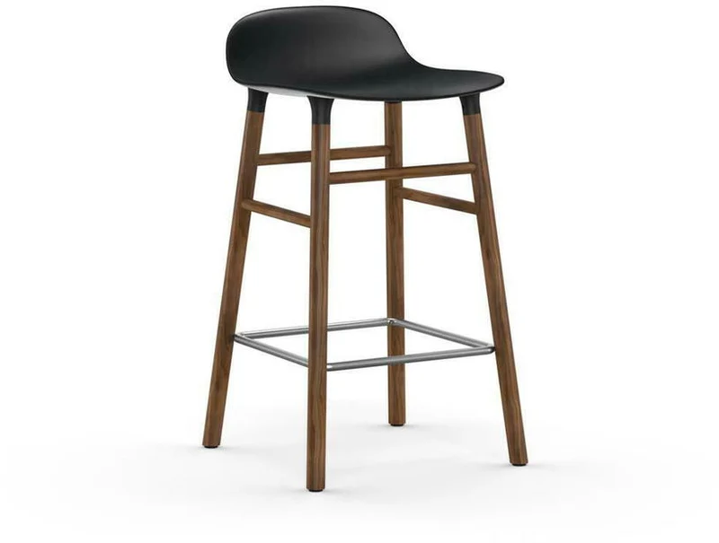 Tabouret de bar en noyer naturel et pp noir 65 cm Form - Normann Copenhagen