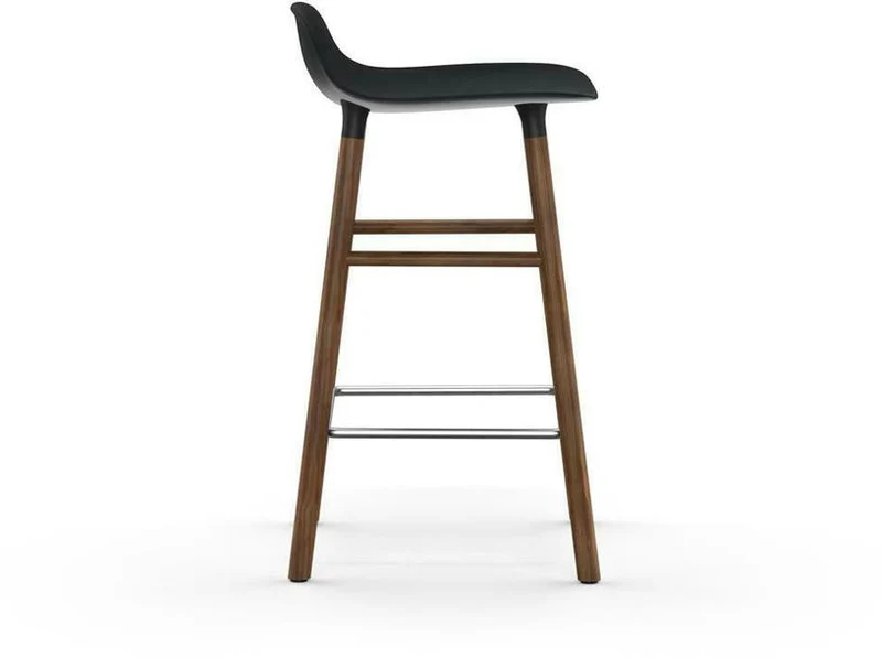 Tabouret de bar en noyer naturel et pp noir 65 cm Form - Normann Copenhagen
