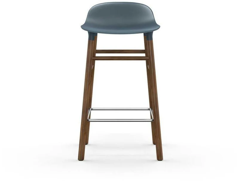 Tabouret de bar en noyer naturel et pp bleu 65 cm Form - Normann Copenhagen