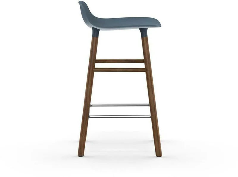 Tabouret de bar en noyer naturel et pp bleu 65 cm Form - Normann Copenhagen