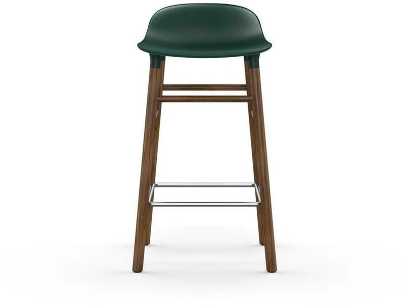 Tabouret de bar en noyer naturel et pp vert 65 cm Form - Normann Copenhagen