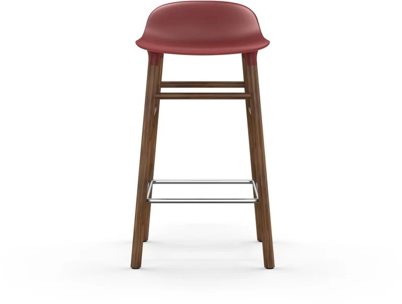 Tabouret de bar en noyer naturel et pp rouge 65 cm Form - Normann Copenhagen