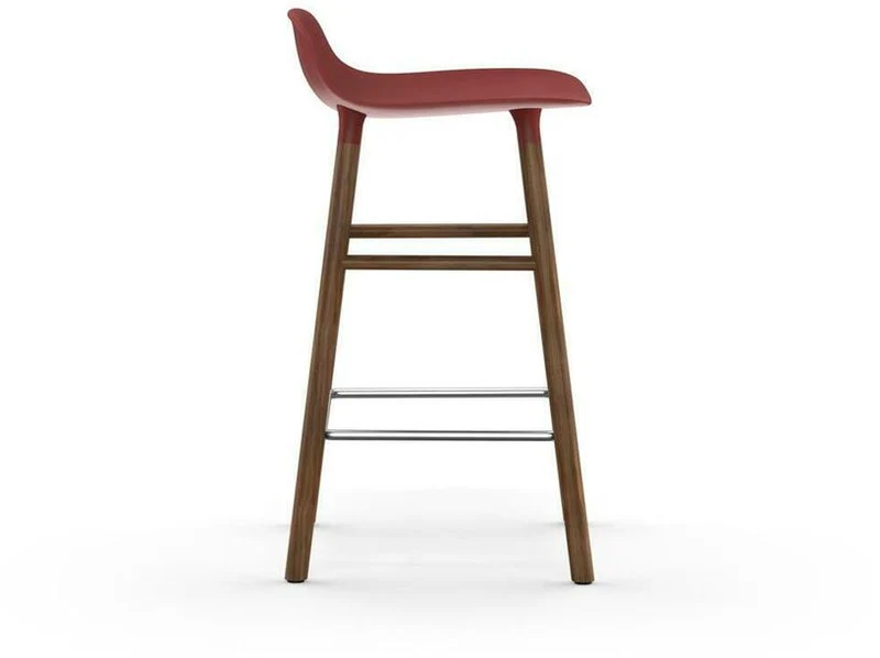Tabouret de bar en noyer naturel et pp rouge 65 cm Form - Normann Copenhagen