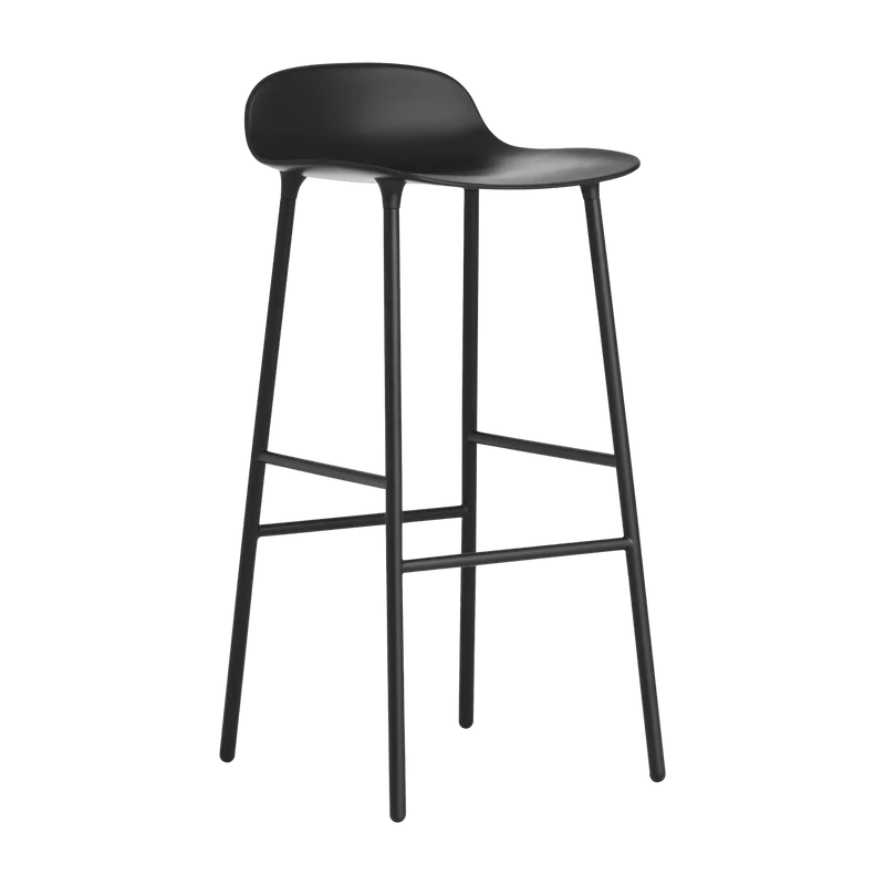 Tabouret de bar en acier et pp noir 75 cm Form - Normann Copenhagen
