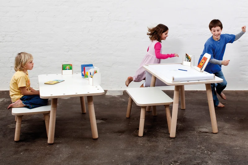 Pure Position growing table square Kindertisch Reinweiss