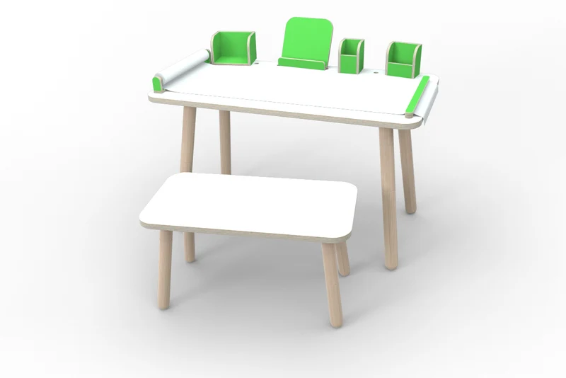 Pure Position growing table Komplettset mit Sitzbank Sonnengelb