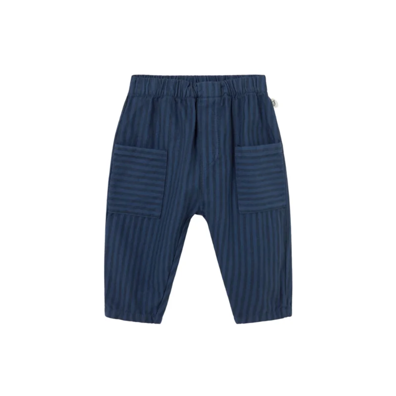 NEPAL STRIPED SOFT TWILL PANTS - NAVY