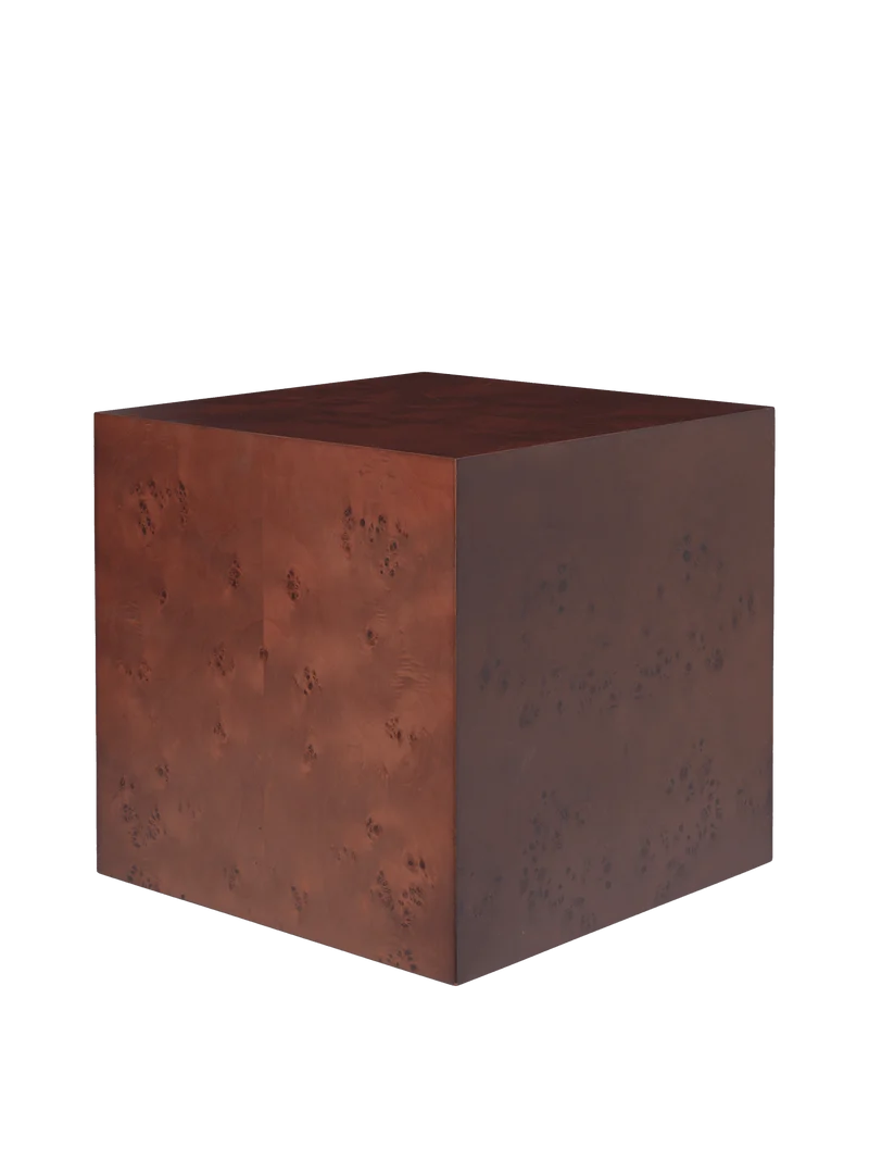 Table d'appoint cube en peuplier vernis teinté foncé 40 x 40 x 40 cm Burl - Ferm Living
