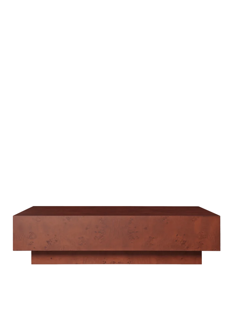 Table basse rectangulaire en peuplier vernis teinté foncé 117 x 70 x 30 cm Burl - Ferm Living