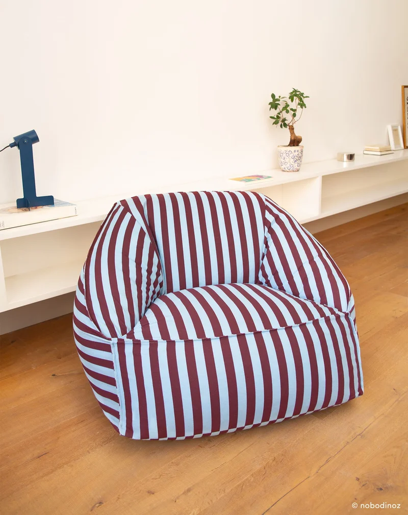 Nobodinoz Sitzsack-Sessel Ziggy Erwachsenengrösse Pink Curry gestreift