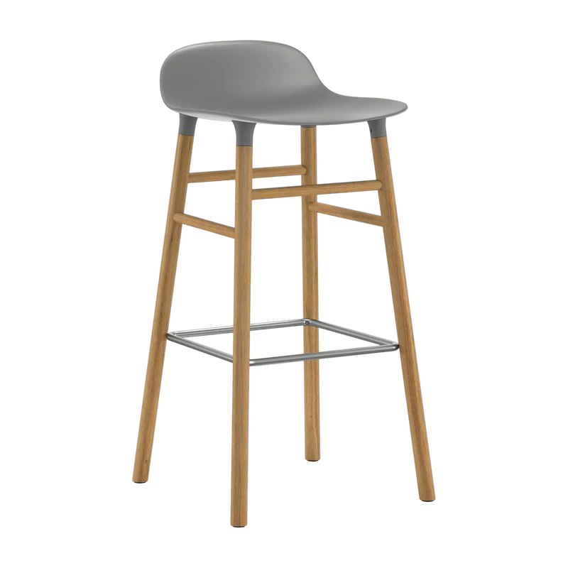 Tabouret de bar en chêne naturel et pp gris 75 cm Form - Normann Copenhagen
