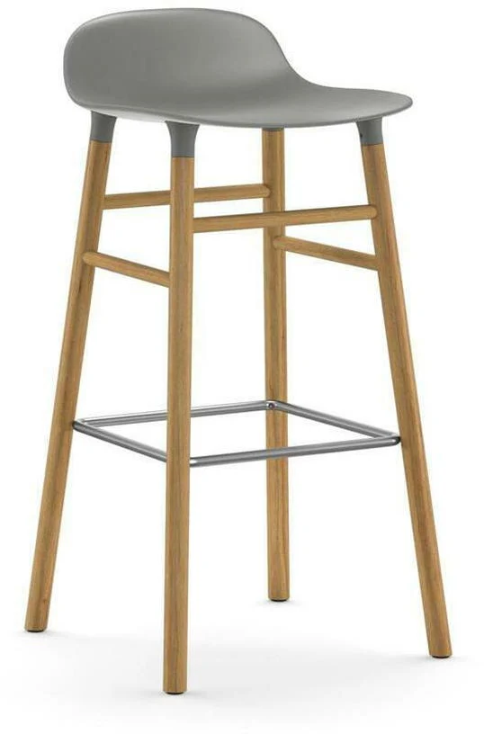 Tabouret de bar en chêne naturel et pp gris 75 cm Form - Normann Copenhagen