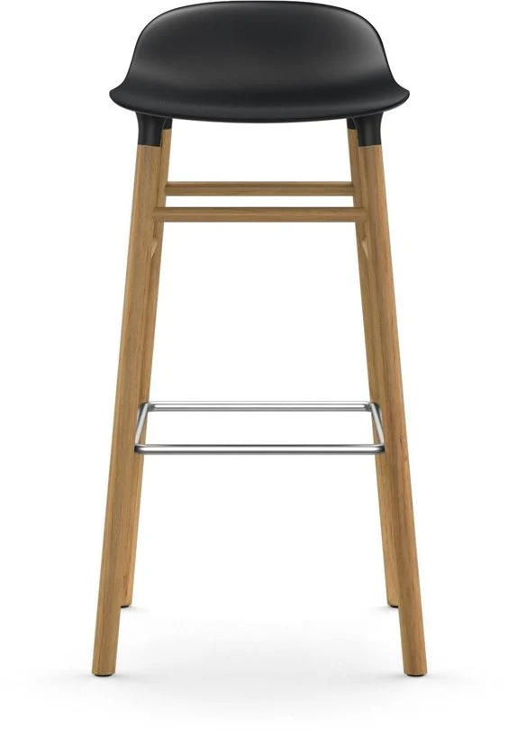 Tabouret de bar en chêne naturel et pp noir 75 cm Form - Normann Copenhagen