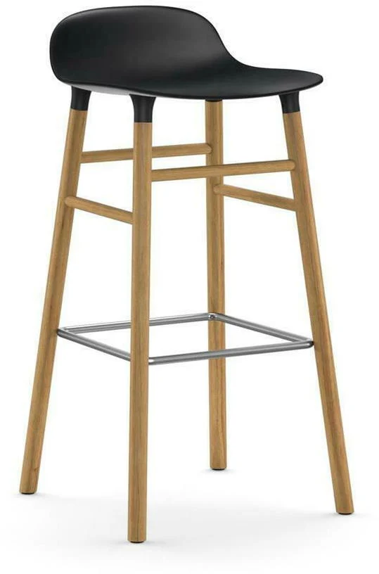 Tabouret de bar en chêne naturel et pp noir 75 cm Form - Normann Copenhagen