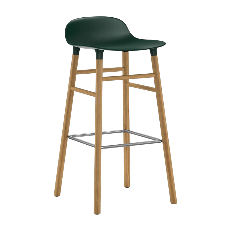 Tabouret de bar en chêne naturel et pp vert 75 cm Form - Normann Copenhagen