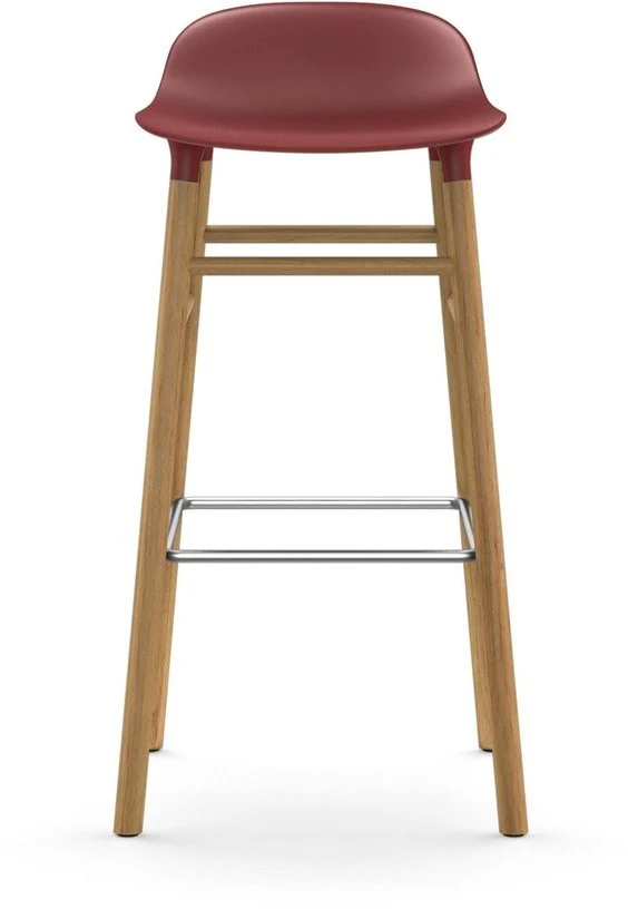 Tabouret de bar en chêne naturel et pp rouge 75 cm Form - Normann Copenhagen