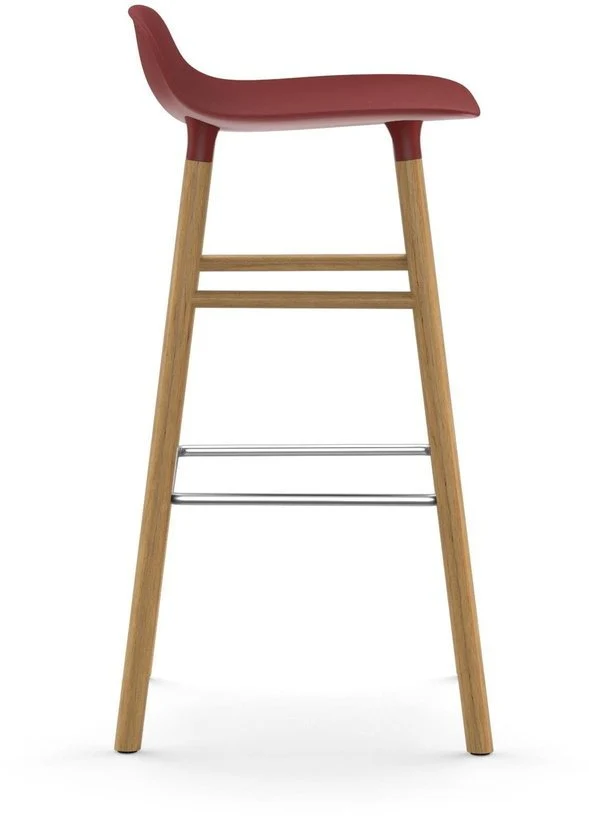 Tabouret de bar en chêne naturel et pp rouge 75 cm Form - Normann Copenhagen