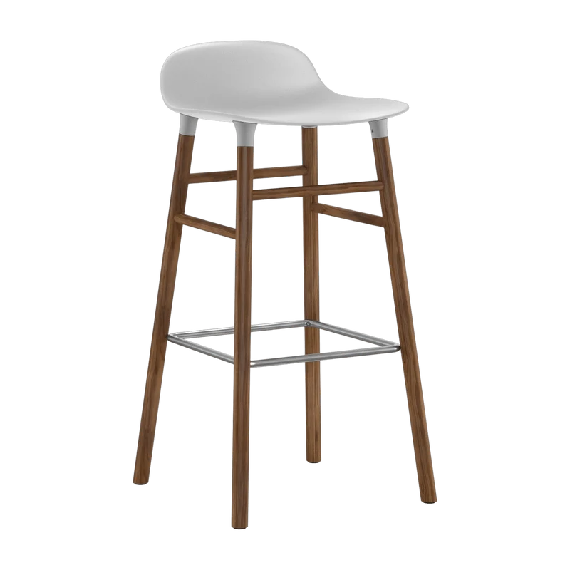 Tabouret de bar en noyer naturel et pp blanc 75 cm Form - Normann Copenhagen