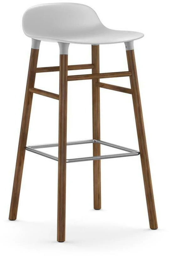 Tabouret de bar en noyer naturel et pp blanc 75 cm Form - Normann Copenhagen