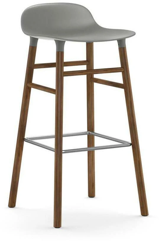 Tabouret de bar en noyer naturel et pp gris 75 cm Form - Normann Copenhagen