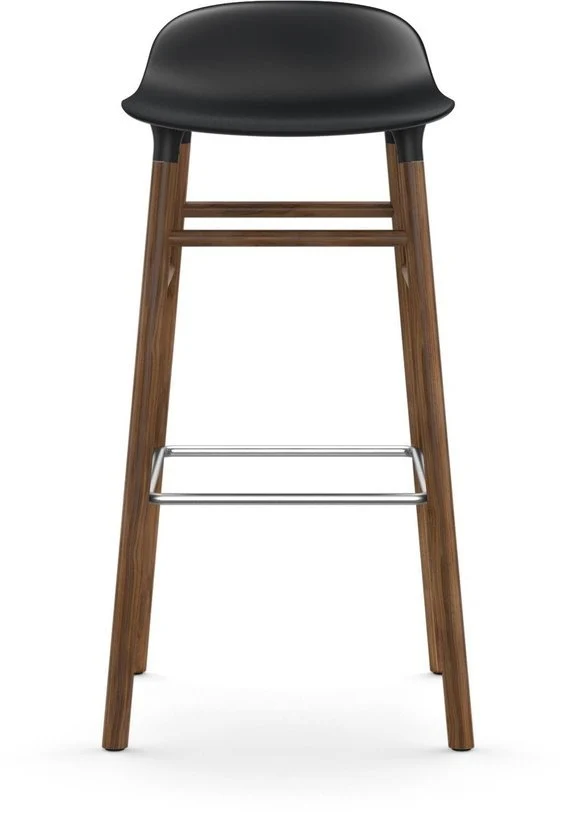 Tabouret de bar en noyer naturel et pp noir 75 cm Form - Normann Copenhagen