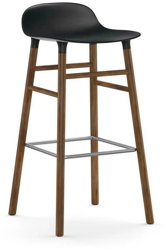 Tabouret de bar en noyer naturel et pp noir 75 cm Form - Normann Copenhagen