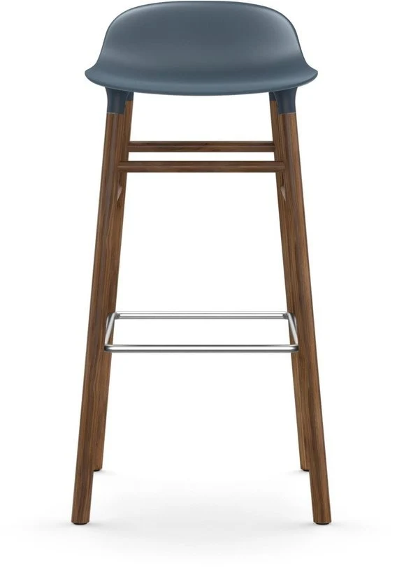 Tabouret de bar en noyer naturel et pp bleu 75 cm Form - Normann Copenhagen