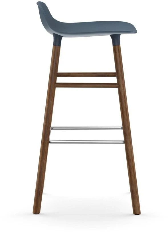 Tabouret de bar en noyer naturel et pp bleu 75 cm Form - Normann Copenhagen