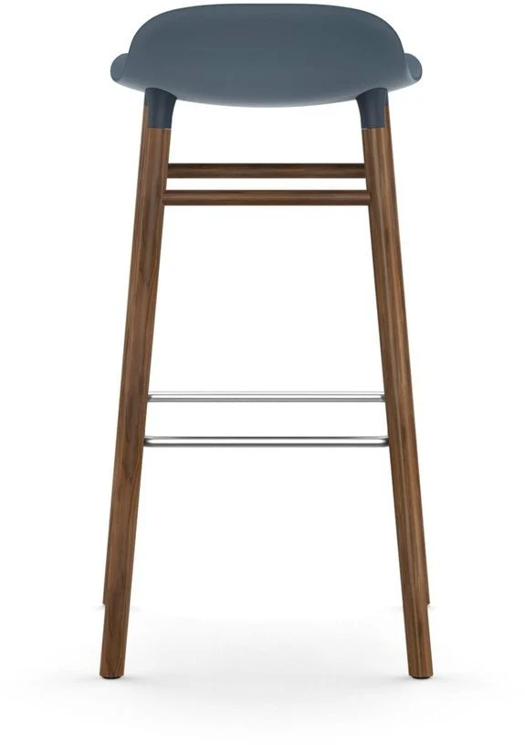 Tabouret de bar en noyer naturel et pp bleu 75 cm Form - Normann Copenhagen