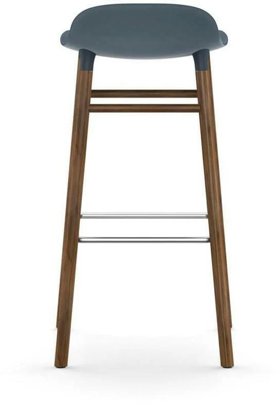 Tabouret de bar en noyer naturel et pp bleu 75 cm Form - Normann Copenhagen