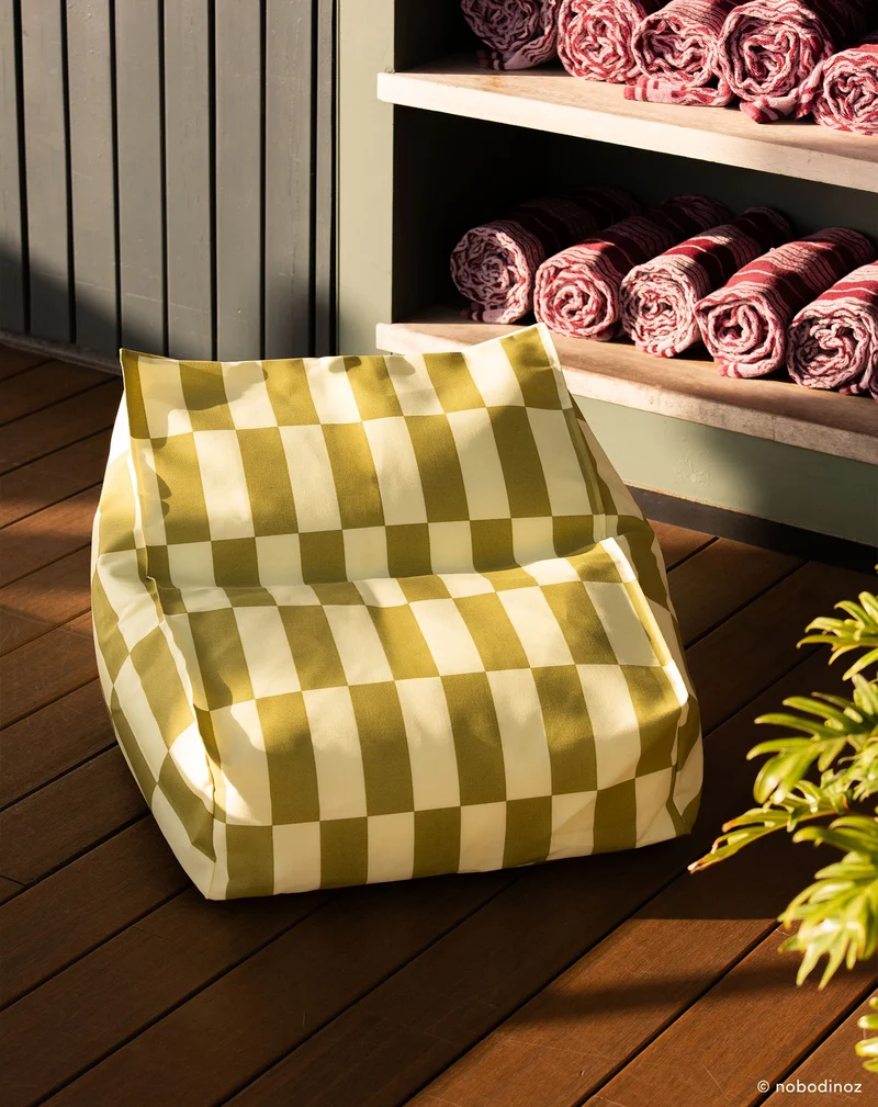 Nobodinoz Outdoor Sitzsack-Sessel Vibes Kindergrösse Lime Kacheln
