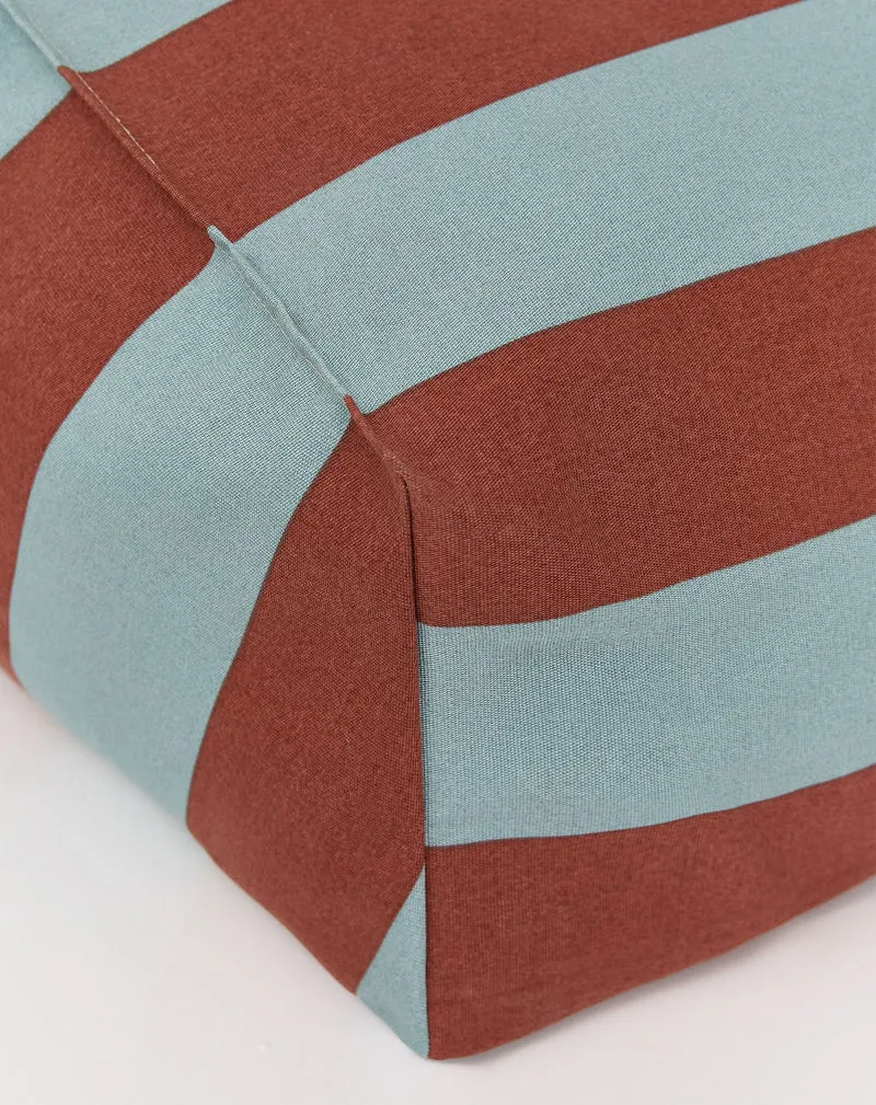 Nobodinoz Outdoor Sitzsack-Sessel Vibes Kindergrösse Toffee Blau gestreift