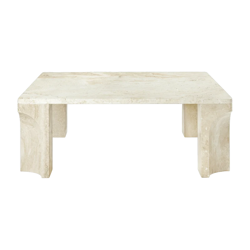 Table basse en pierre calcaire blanche 80x30 cm Doric - Gubi