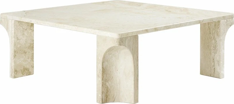 Table basse en pierre calcaire blanche 80x30 cm Doric - Gubi