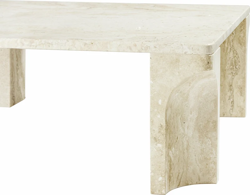 Table basse en pierre calcaire blanche 80x30 cm Doric - Gubi
