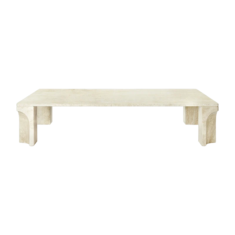 Table basse en pierre calcaire blanche 140x30 cm Doric - Gubi