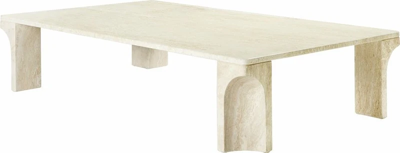 Table basse en pierre calcaire blanche 140x30 cm Doric - Gubi