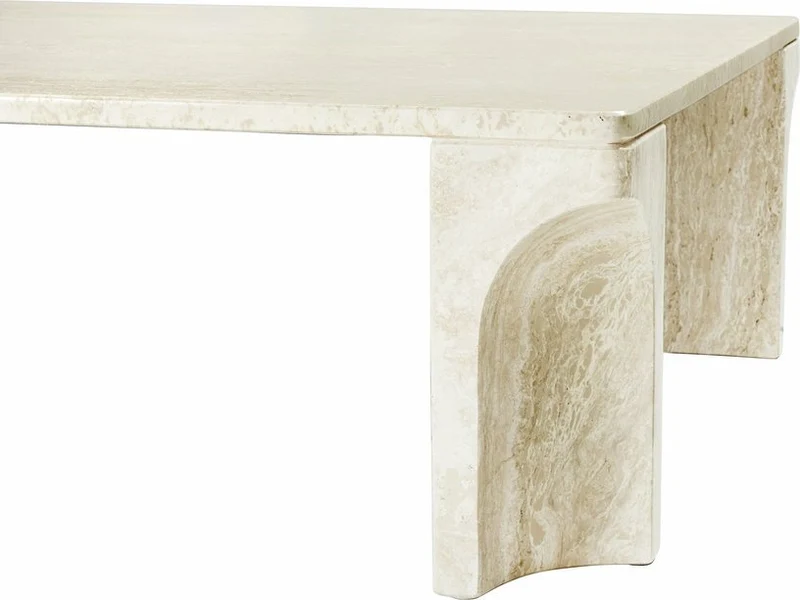Table basse en pierre calcaire blanche 140x30 cm Doric - Gubi