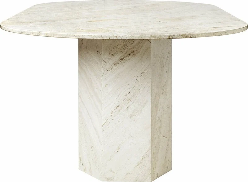 Table à manger ovale en pierre blanche Epic - Gubi