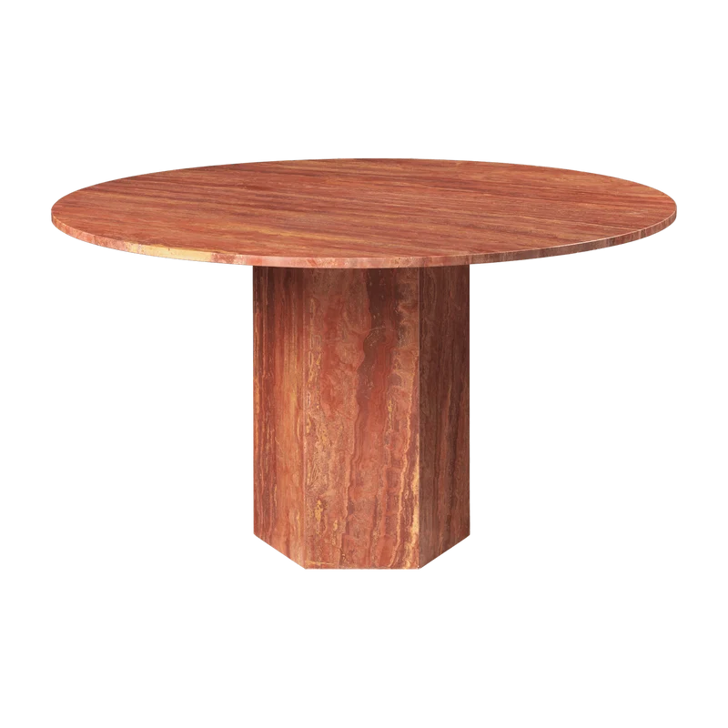 Table à manger ronde en marbre rouge Epic - Gubi