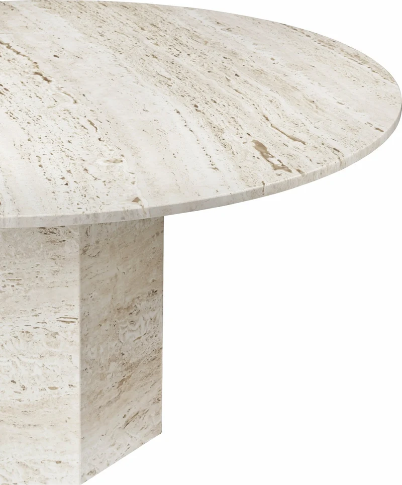 Table à manger ronde en pierre blanche Epic - Gubi