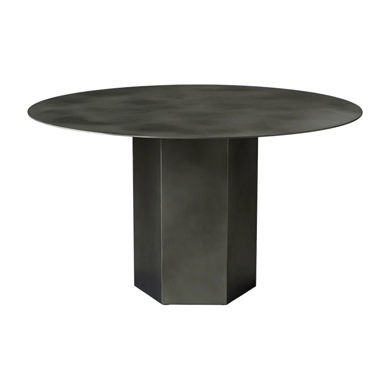 Table à manger ronde en acier gris brumeux Epic - Gubi