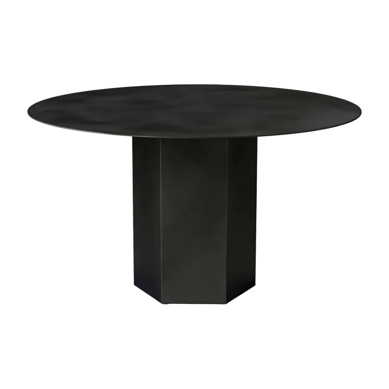 Table à manger ronde en acier noir minuit Epic - Gubi