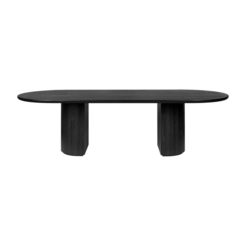 Table à manger en chêne laqué noir Moon - Gubi