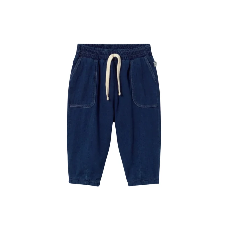 GALO HERRINGBONE TWILL DENIM PANTS - NAVY
