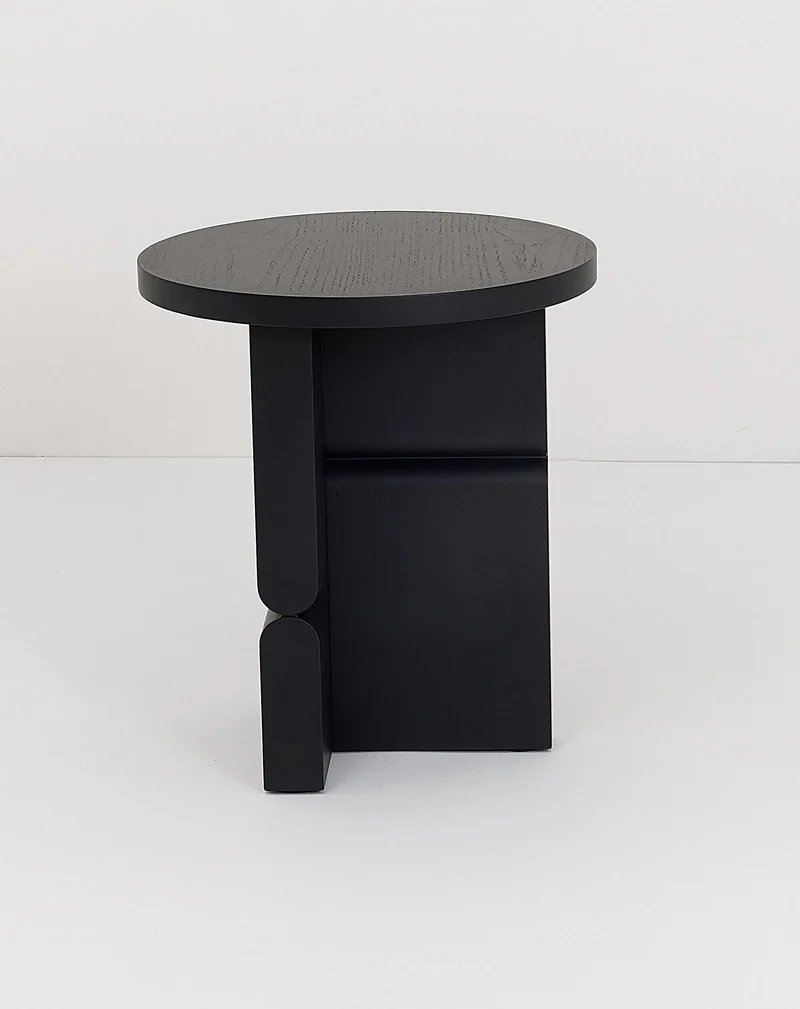 Nobodinoz Noon Hocker und Beistelltisch farbiges Holz Ivory