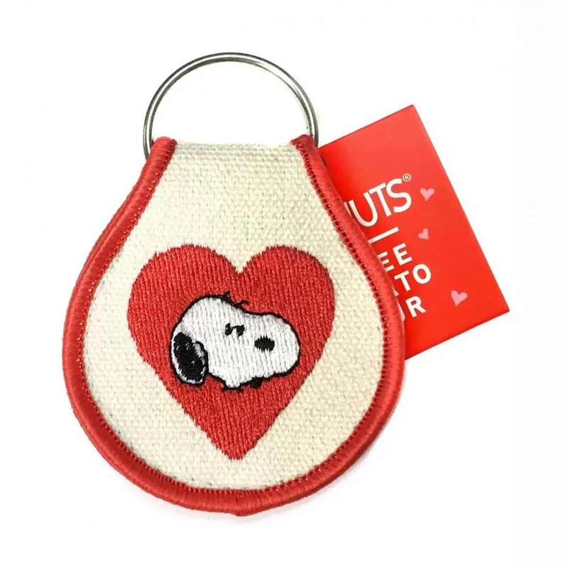 SNOOPY HEART PATCH KEY RING